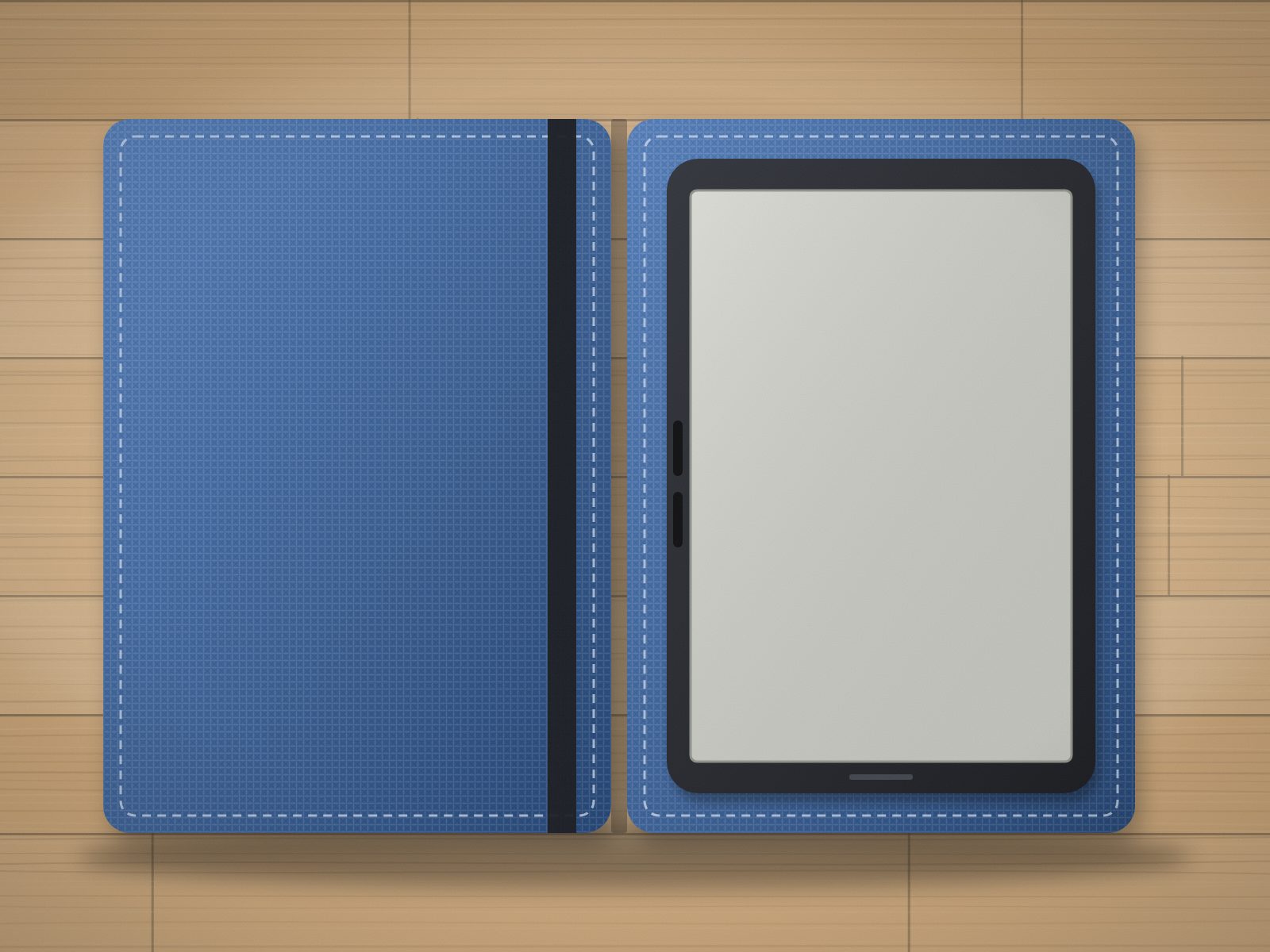 E-reader in a blue cover